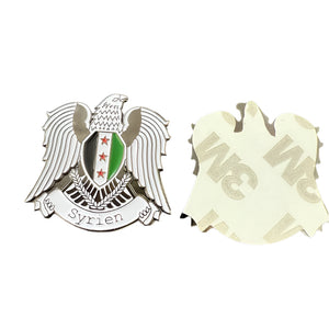 Syrian emblem badge on a black background