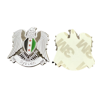 Syrian emblem badge on a black background