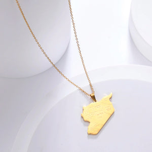Syria Map Flag Pendant