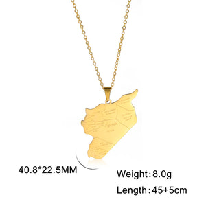 Syria Map Flag Pendant