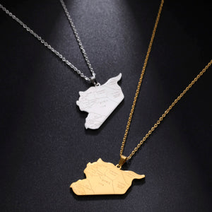 Syria Map Flag Pendant