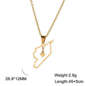 Syria Map Flag Pendant