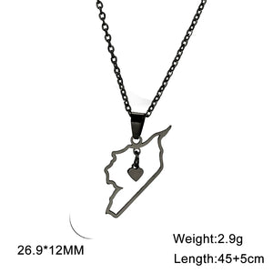Syria Map Flag Pendant
