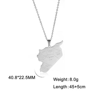 Syria Map Flag Pendant
