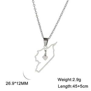 Syria Map Flag Pendant